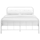 Modway Maisie Stainless Steel Queen Bed Frame - White-Reinforced Center Beam