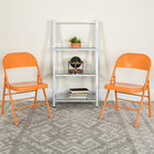 Flash Furniture HERCULES ColourBURST Series Orange Marmalade Triple Braced & Double-Hinged Metal Folding Chair-Metal Folding Chair