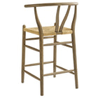 Modway Amish Wood Counter Stool - Weathered Gray Teak-Arrives Fully Assembled