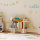 Qaba Kids Bookshelf Dinosaur Themed - Natural-Built with thick panels and a wide base for stability and safety
