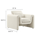 Modway Waverly Boucle Upholstered Armchair - Ivory-Boucle Fabric Upholstery