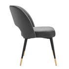 Modway Rouse Performance Velvet Dining Side Chair - Charcoal-Mid-Century Modern Design