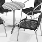 23.5'' Round Aluminum Indoor-Outdoor Table with 4 Black Rattan Chairs (TLH-ALUM-24RD-020BKCHR4-GG)-7