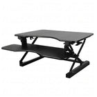 TygerClaw Height-Adjustable Standing Desk (TYDS10020BLK)-Integrated with dual pneumatic springs, using the workstation in standing or sitting position with just a light lift of handles on both ends of platform