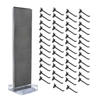 Azar Studio Base Pegboard Floor Stand - 60" x 17" - Charcoal-Includes a T-strip sign holder that can be attached to the top of the pegboard display
