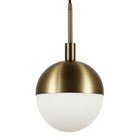 Hudson&Canal Orb 10" Wide Large Pendant with Glass Shade - Brass/White Milk-Rated for one 60W incandescent bulb - 9W LED bulb, 13W fluorescent (CFL) bulb, or 9W self-ballasted LED bulb, E26-base bulb, Bulb not included