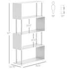 HOMCOM 5-Tiers Geometric Wooden Bookcase for Living Room - White-Exposez facilement vos livres préférés, photos, objets de collection et plus encore 