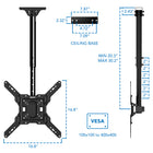 Mount-It! Full Motion Height Adjustable Ceiling TV Mount-Tilt Range: +5°/-15°
