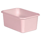 Teacher Created Resources Blush Small Plastic Storage Bin - 6 Pack-Multiple bins can be stacked for easy storage.