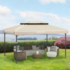 Outsunny 13' L x 10' W Gazebo Replacement Canopy Top - Cream White-8 drain holes for water drainage