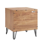 Manhattan Comfort DUMBO 20.07" Modern 1-Drawer Nightstand - Golden Brown-Snap It Assembly! Includes High Quality Internal Click Grooves for a Simple Assembly, No Tools Required