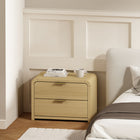 Manhattan Comfort Grace 28" Modern Nightstand - Natural Oak/Gold-Includes 2 Drawers with .75 Extension