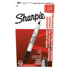Sharpie Twin-Tip Permanent Markers - Black - 12 Pack-Combines Fine and Ultra-Fine points in one convenient marker