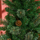 HOMCOM 6.5' Artificial Slim Christmas Tree with Pine Cones - Green-The branches are flame retardant, ensuring they are safe and won't cause any damage to your home 