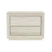 Manhattan Comfort Soren 32" Contemporary 2-Drawer Nightstand - Whitewashed Oak-Crafted with high-quality wood grain laminate, offering the look of natural wood with enhanced durability