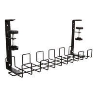 Helix Under Desk Cable Management Tray - Black-Non Slip Pad