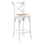 Modway Gear Counter Stool - White-Modern Farmhouse Counter Stool