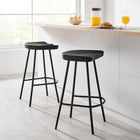 Modway Concord Backless Wood Counter Stools - Black - Set of 2-Backless Design