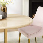 Modway Lippa 36" Round Faux Travertine Dining Table - Gold Travertine-Seats 4