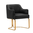 Manhattan Comfort Raya 25.2" Modern Leatherette Upholstered Dining Armchair - Black - Set of 2-10
