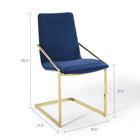 Modway Pitch Performance Velvet Dining Armchair - Gold/Navy-Geometric Frame