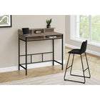 Monarch Specialties 7702 48" Computer Desk - Dark Taupe/Black Standing Height-Sturdy black metal legs combine stability and a sleek modern look