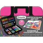 Crayola Sketch & Colour Art Kit - Pink-Includes 70 pieces - all the tools you need to sketch, colour and create