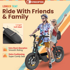 Gyrocopters Vortex Electric Scooter for Adults & Teens - Speed 32 kmph - Range 28 km - APP - Black-16 x 3-inch wear-resistant fat tires and an extra-long, cushioned leather seat ensure a smooth ride across pavement, sand, or snow