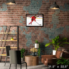 Nico Hischier New Jersey Devils - Framed Canvas - 31" x 22"-Officially licensed by the NHL and NHLPA