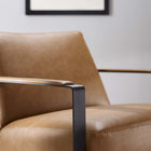 Modway Seg Vegan Leather Accent Chair - Tan-Stainless Steel Frame
