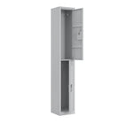 Ceha RH Series 2-Tier Locker with Louver Vents and Recessed handle - Bank of 1 - Light Grey-Secure storage with enhanced front louver ventilation