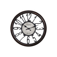 Monarch Specialties Clocks 16" Round Clock - Antique Brown -This simple, trendy 16" round wall clock in antique brown with hints of vintage is perfect for transitional home decors