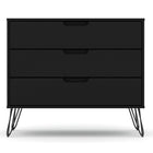 Manhattan Comfort Rockefeller 35.24" Mid-Century Modern Dresser - Black-Mid-Century Modern Dresser for Bedroom Use.