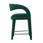 Modway Pinnacle Performance Velvet Counter Stool - Green Black - Set of 2-Weight Capacity: 330 lb