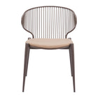 Zuo Silues Dining Chair - Taupe/Brown - Set of 2-Plush and durable faux leather fabric