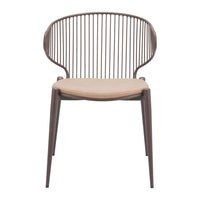 Zuo Silues Dining Chair - Taupe/Brown - Set of 2-Plush and durable faux leather fabric