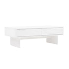 Manhattan Comfort Ella 47.2" Modern Coffee Table - White-Thick Rectangular Sled Legs Offer Stability and a Unique, Modern Twist on a Classic Sled-Base