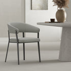 Manhattan Comfort Belle 22.4" Modern Textured Leatherette Upholstered Dining Chair - Stone Grey-Upholstered in Luxurious Textured Leatherette with Fine Stitching