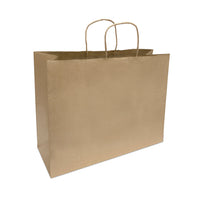 Reliabag Paper Bags - Twist Handles - 16" W x 6" D x 12" H - Kraft - 250 Pack-Made by the premium kraft paper with the re-enforced flat bottom