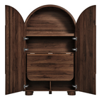 Modway Bellamy Arched Fold-Out Desk Cabinet - Walnut-Assembly Required