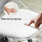 Homy Casa Modern Transparent Backrest Swivel Task Chair with White PU Leather Seat-Use: Office, Study Desk, Vanity, Home Workspace
