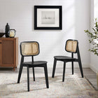 Modway Habitat Wood Dining Side Chair - Black - 2 Pack-Bentwood and Veneer Seat