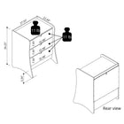 Manhattan Comfort Coney 27.55" Mid-Century Modern Dresser 2-Piece Set - Grey-Frame Made of MDF Mix with Painted Finish.