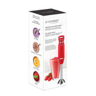JS Gourmet Immersion Stick Hand Blender - Red-Stainless steel blade