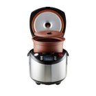 Vitaclay Smart Organic Top-Fired Multicooker - 4.2 qt.-The double lid design conveniently maximizes steaming quality which speeds up the cooking process for tender and flavorful food. When it comes to slow cooking, the VitaClay Chef Gourmet Rice & Slow Cooker truly lives up to its gourmet name. It QUICKLY brings food to boil -- two times faster than most of conventional slow cookers, then, reduces heat to simmer for the desired time. 