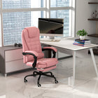 Vinsetto 7-Point Vibrating Reclining Massage Office Chair with Footrest and Swivel Wheels - Pink-Adjustable seat height from 18.1" to 22" (46cm to 56cm) to fit your sitting style