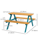 Outsunny Kids Picnic Table, Wooden Kids Table & Chair Set Outdoor Activity for 3-8 Years Old - Natural Wood-All furniture is kid-sized, ensuring a comfortable experience
