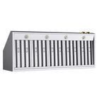 KUCHT KRH600-GL 60" 1200 CFM Under‑Cabinet Range Hood with Digital Controls - Stainless Steel/Gold-Equipped with two LED lights this seamless design pro-style range hood will give you better visibility while cooking and enhance the look of your pro-style Kucht range