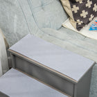 PawHut 21.3" H Pet Stairs for High Bed - Grey-Cushion made of short plush on each step for added comfort 
