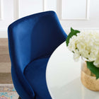 Modway Adorn Performance Velvet Counter Stool - Navy - Set of 2-Durable Stain-Resistant Fabric